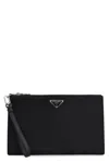Prada Triangle Logo Re-nylon And Saffiano Leather Envelope Pouch