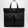 Prada Logoed Tote Bag In Black