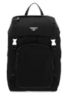Prada Nylon Backpack With Adjustable Straps And Pockets In Black