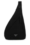 Prada Re-nylon Logo-plaque Backpack In Black