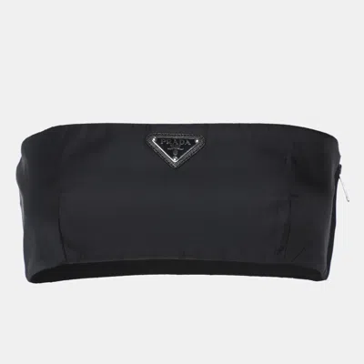 Pre-owned Prada Black Re-nylon Bandeau Top S