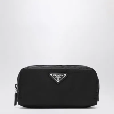 Prada Black Re-nylon Beauty Case With Logo Men