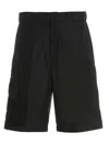 Prada Re-nylon Elasticated Waist Bermuda Shorts In Black
