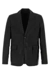 Prada Notched-lapels Single-breasted Blazer In Black