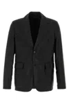 Prada Notched-lapels Single-breasted Blazer In Black