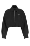 Prada Re-nylon Cropped Jacket In Black