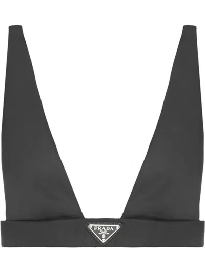 PRADA BLACK RE-NYLON BRALETTE