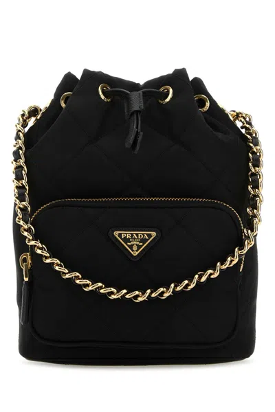PRADA BLACK RE-NYLON BUCKET BAG