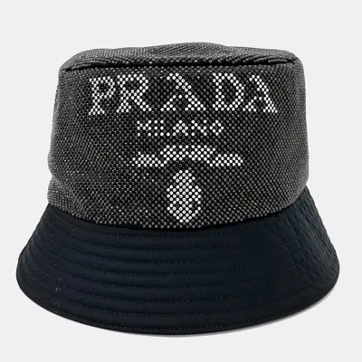 Pre-owned Prada Black Re-nylon Bucket Hat