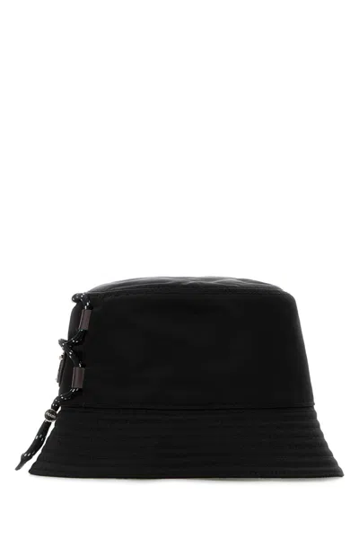 Prada Black Re-nylon Bucket Hat In Brown