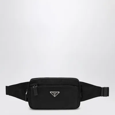 Prada Re-nylon And Saffiano Leather Belt Bags In Black