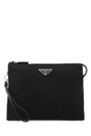 Prada Rectangular Re-nylon Clutch With Detachable Wrist Handle