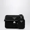 Prada Triangle Logo Re-nylon Messenger Bag In Black