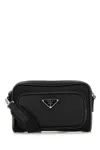 Prada Rectangular Nylon And Leather Crossbody Bag In Black