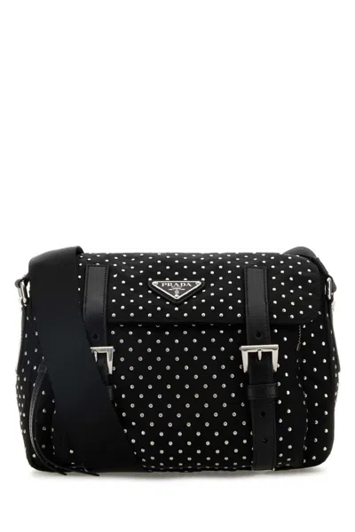 PRADA BLACK RE-NYLON CROSSBODY BAG