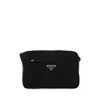 Prada Nylon Rectangular Shoulder Bag With Adjustable Strap In Black