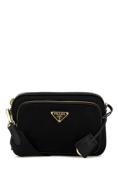 Prada 21 Cm Mini Re-nylon Crossbody Handbag With Adjustable Shoulder Strap In Black