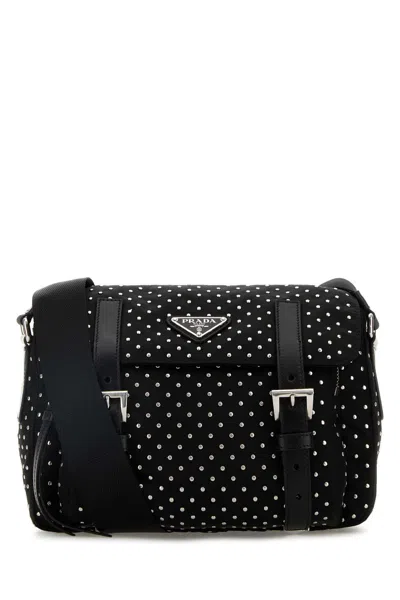 PRADA BLACK RE-NYLON CROSSBODY BAG