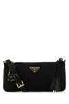Prada Re-nylon And Leather Shoulder Bag In Nero
