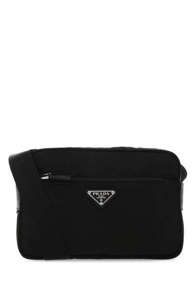 Prada Black Re-nylon Crossbody Bag In Red
