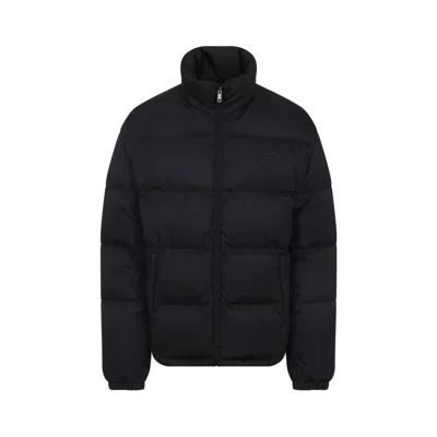 Prada Quilted Nylon Jacket Zip Pockets In Black