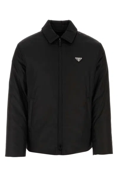 Prada Re-nylon Down Jacket In Black