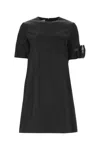 Prada Sleeve Pouch Re-nylon Mini Dress In Black