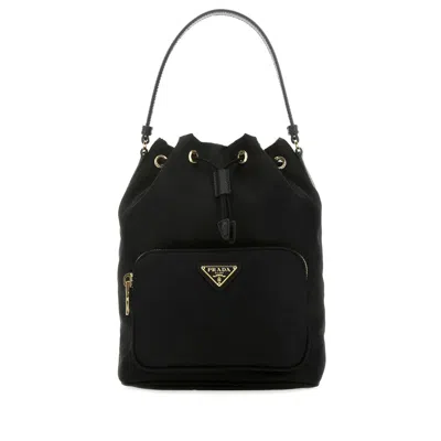 Prada Black Re-nylon Duet Bucket Bag