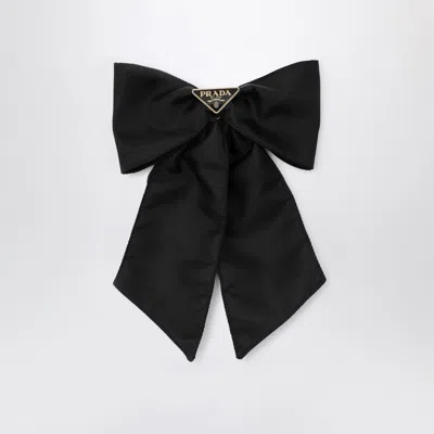 Prada Womens Black Re-nylon Brand-plaque Recycled-nylon Hair Clip