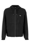 Prada Re-nylon Black Recycled Polyamide Jacket In Black