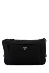 Prada Black Re-nylon Large Crossbody Bag In Black