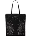 Prada Patch Embroidered Quilted Tote Bag In Black