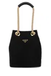 Prada Re-nylon Mariner Bucket Bag With Braided Handles In Black