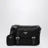 Prada Re-nylon Triangle Logo-plaque Shoulder Bag In Black