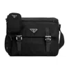 Prada Black Re-nylon Messenger Bag In Black
