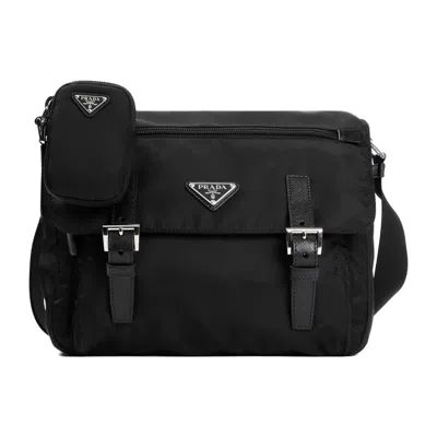 Prada Black Re-nylon Messenger Bag