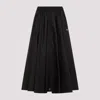 Prada Black Re-nylon Midi Skirt In Black