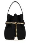 Prada Petit Sac Noir Re-nylon And Nappa Leather Mini Bucket Bag In Black