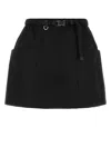 Prada Black Re-nylon Mini Skirt In Multi