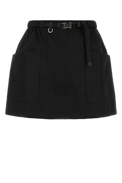 Prada Black Re-nylon Mini Skirt In Multi