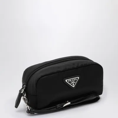 Prada Rectangular Shape Beauty Case With Wrist Strap In Black
