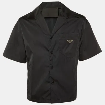 Pre-owned Prada Black Re-nylon Oversized Short Sleeve Shirt S
