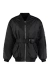 Prada Re-nylon Bomber Jacket In Black