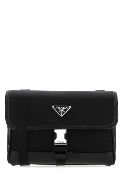 Prada Black Re Nylon Phone Case In Red