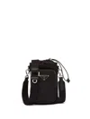 Prada Black Re-nylon Phone Case With Shoulder Strap In Black