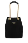 Prada Re-nylon Mariner Bucket Bag With Braided Handles In Black