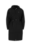 Prada Black Re Nylon Raincoat In Black