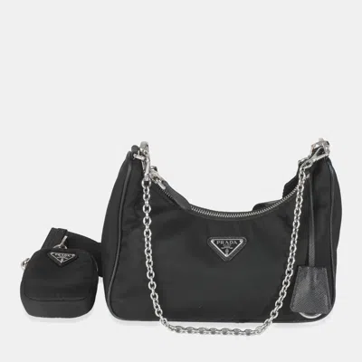 Pre-owned Prada Black Re-nylon Re-edition 2005 Bag
