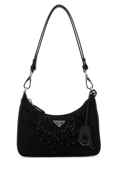 PRADA BLACK RE-NYLON RE-EDITION SHOULDER BAG