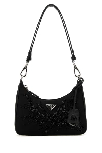 PRADA BLACK RE-NYLON RE-EDITION SHOULDER BAG